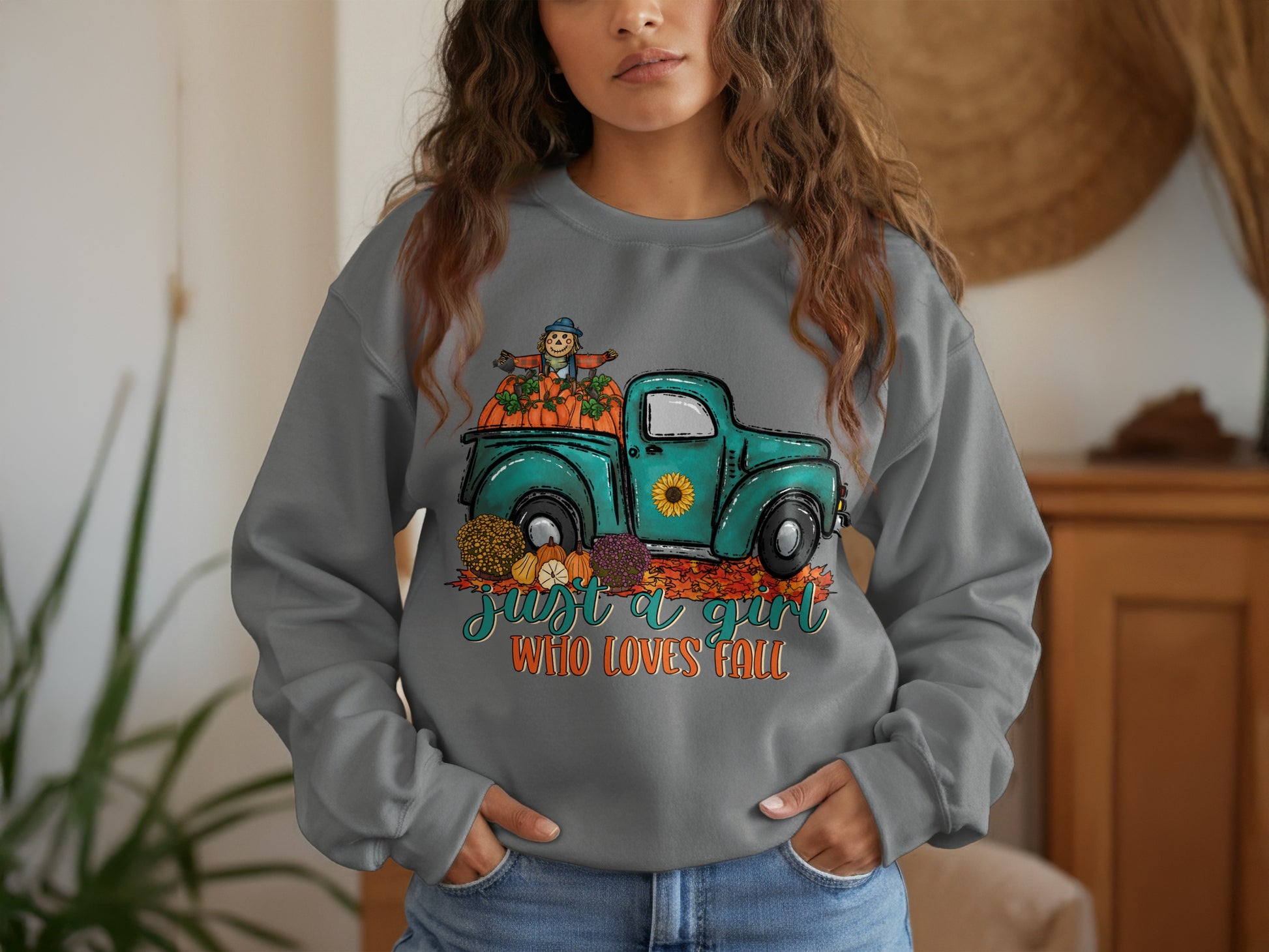Just A Girl Who Loves Fall Graphic Sweatshirt product type