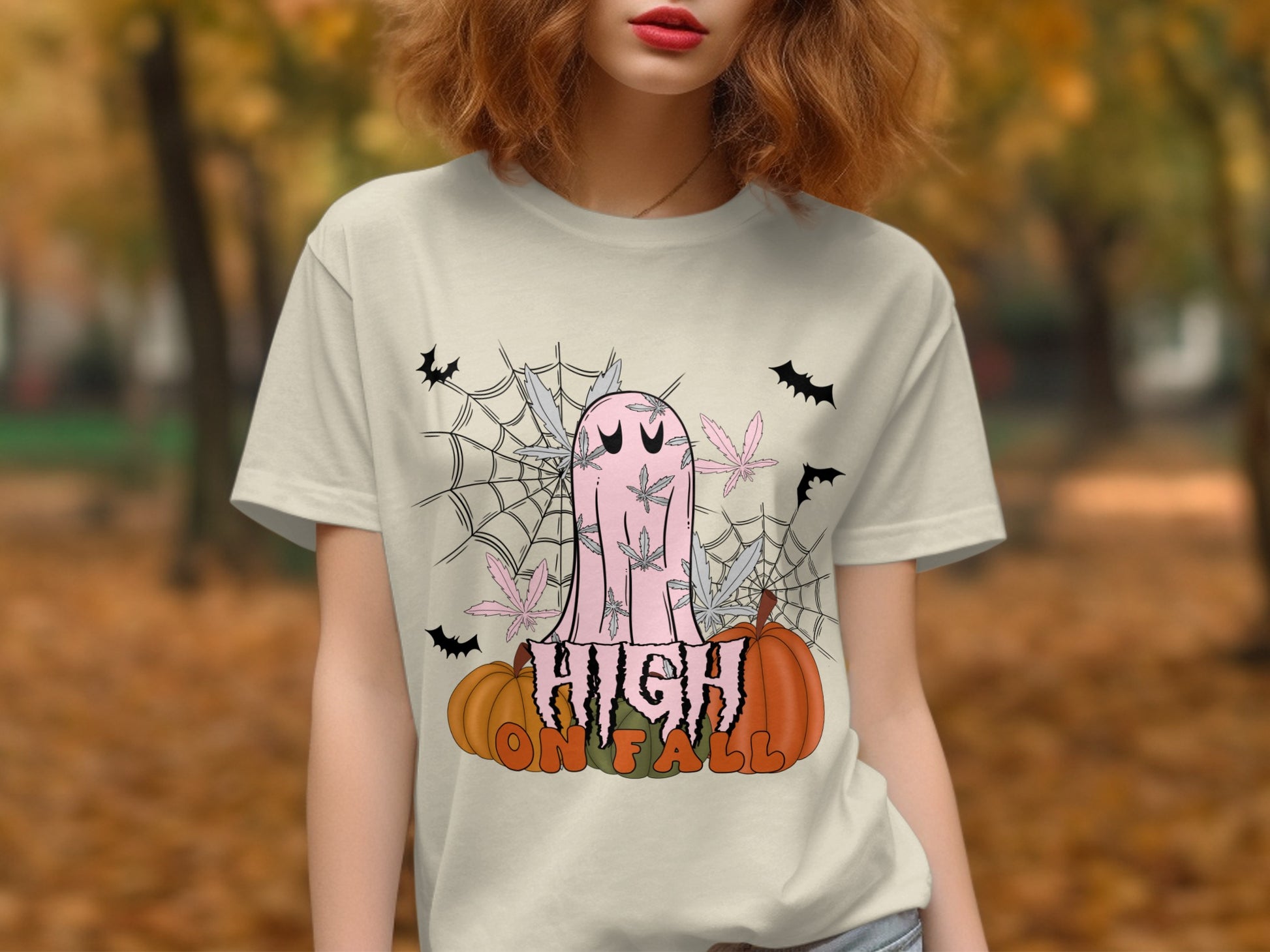 High On Fall Graphic T-Shirt Halloween Product