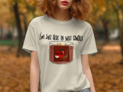 I'm Just Here to Sniff Candles Graphic Tee product