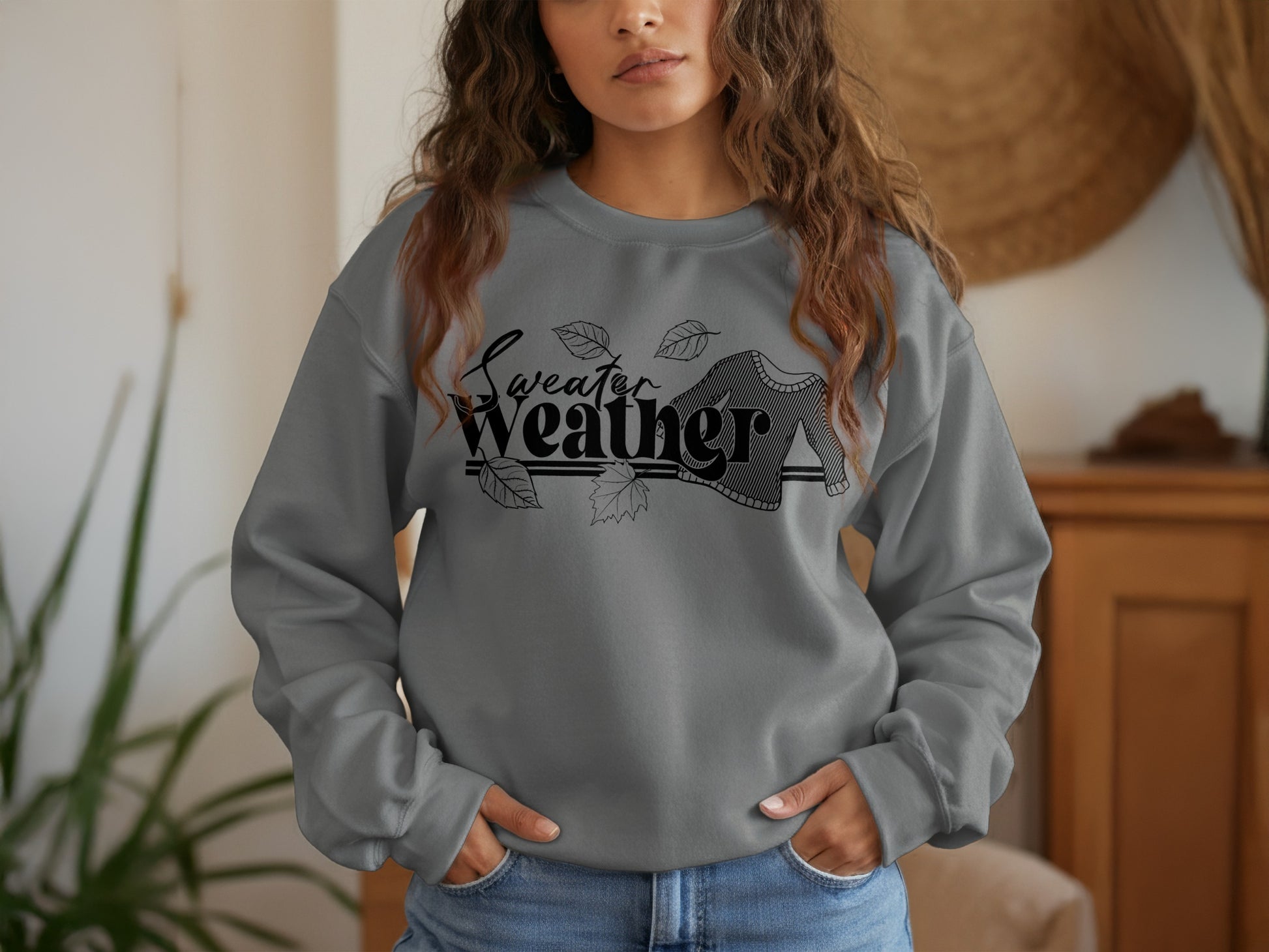 Cozy Sweater Weather Graphic Gray Sweatshirt product