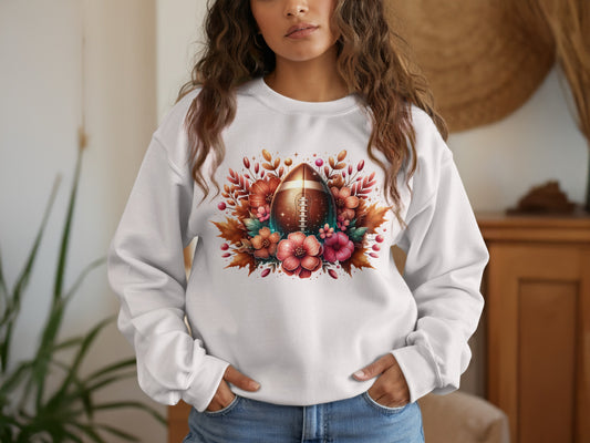 Floral Football Graphic Fall Theme Sweatshirt product type