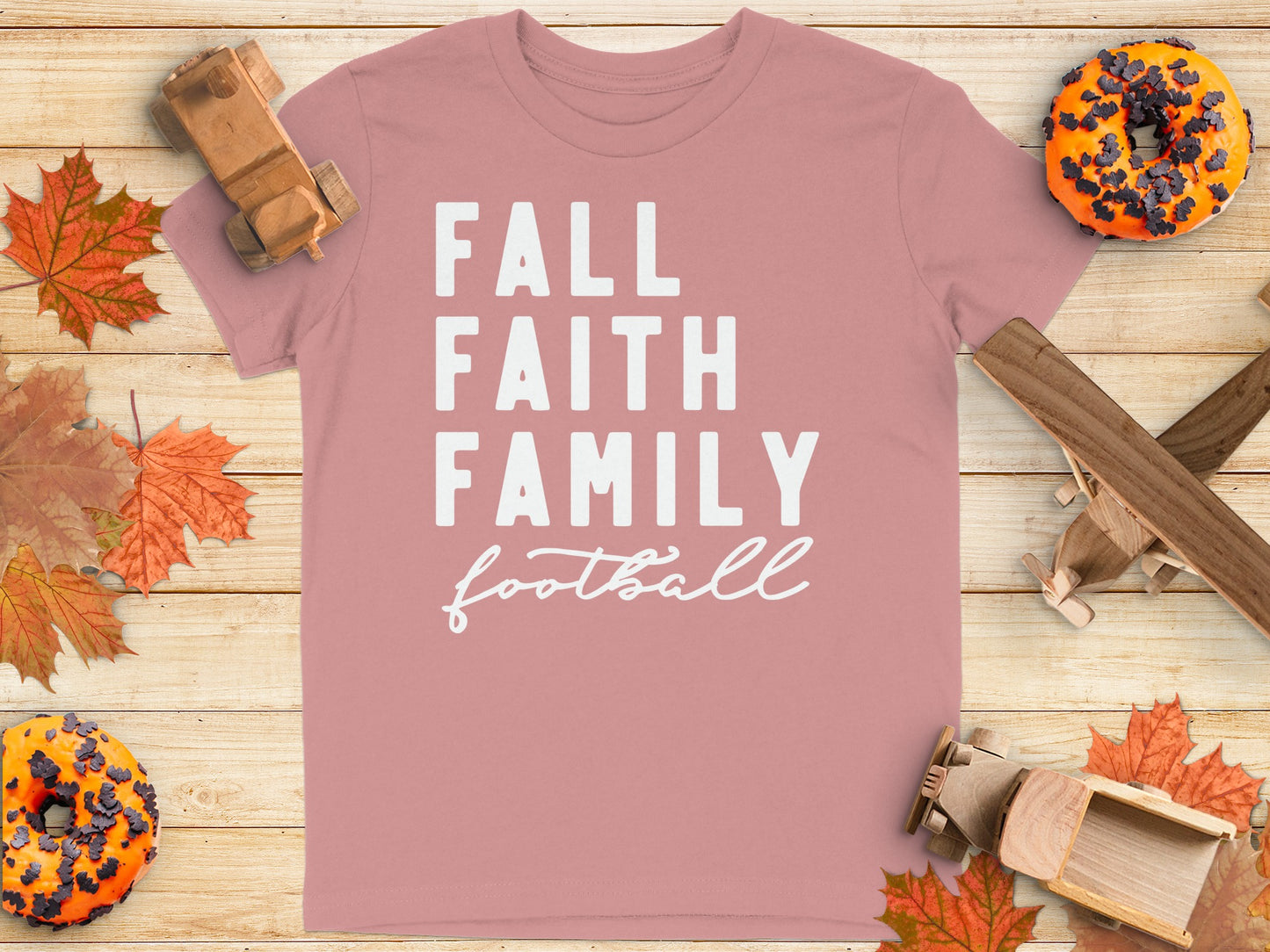 Fall Faith Family Football T-shirt product type
