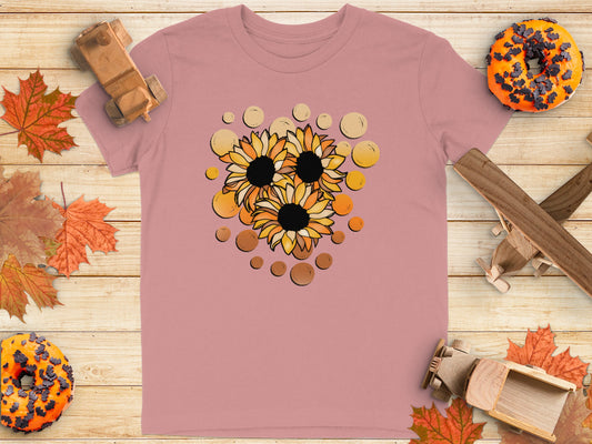 Sunflower and Polka Dot Graphic Tee Shirt product
