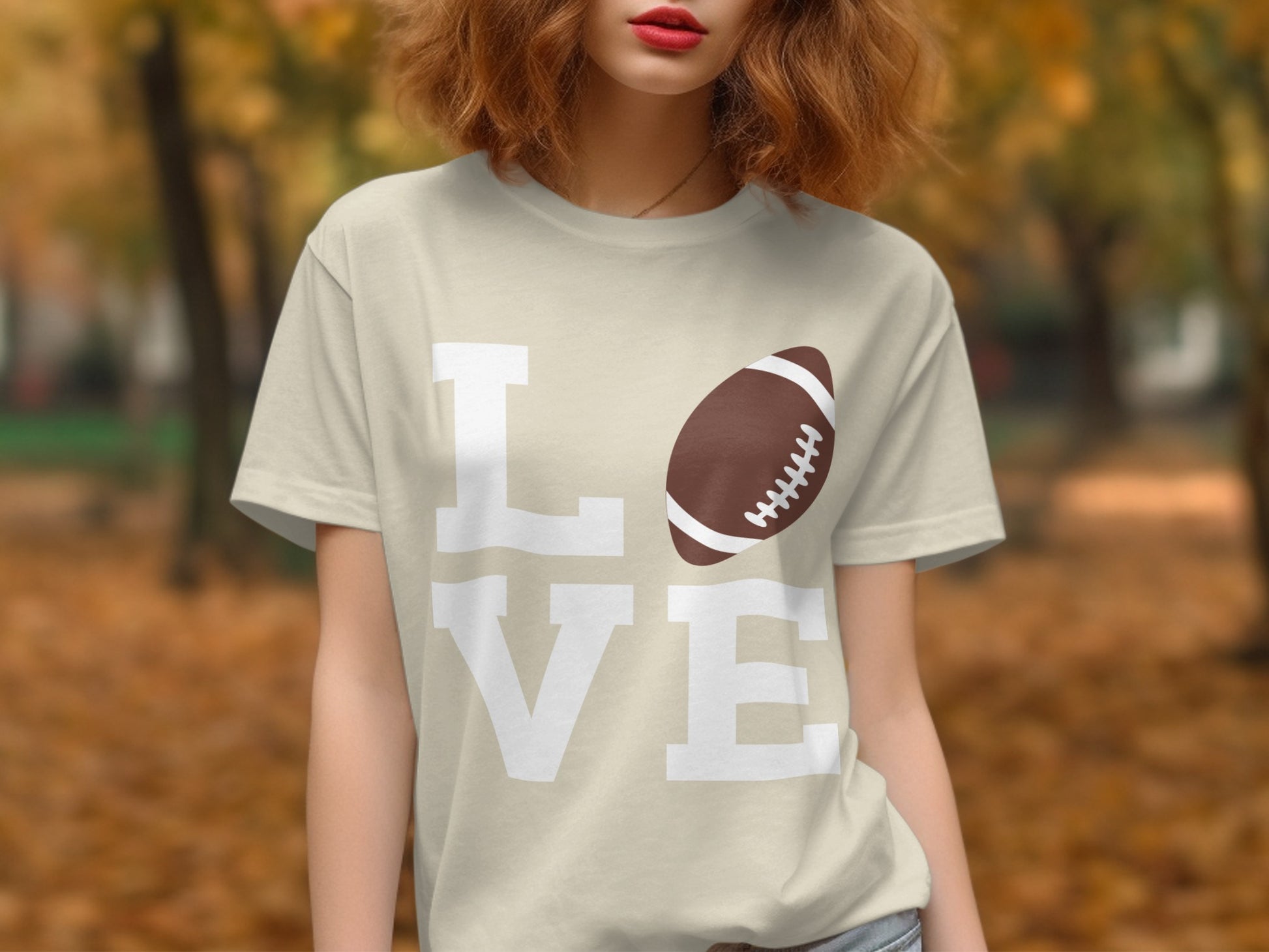 Love Football Theme Graphic T-Shirt product type
