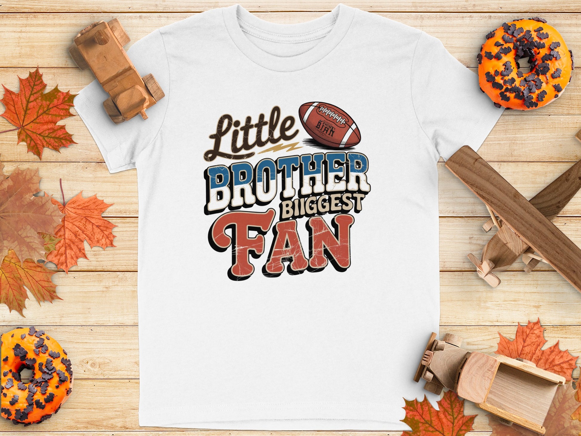 Little Brother Biggest Fan Football Themed Shirt product