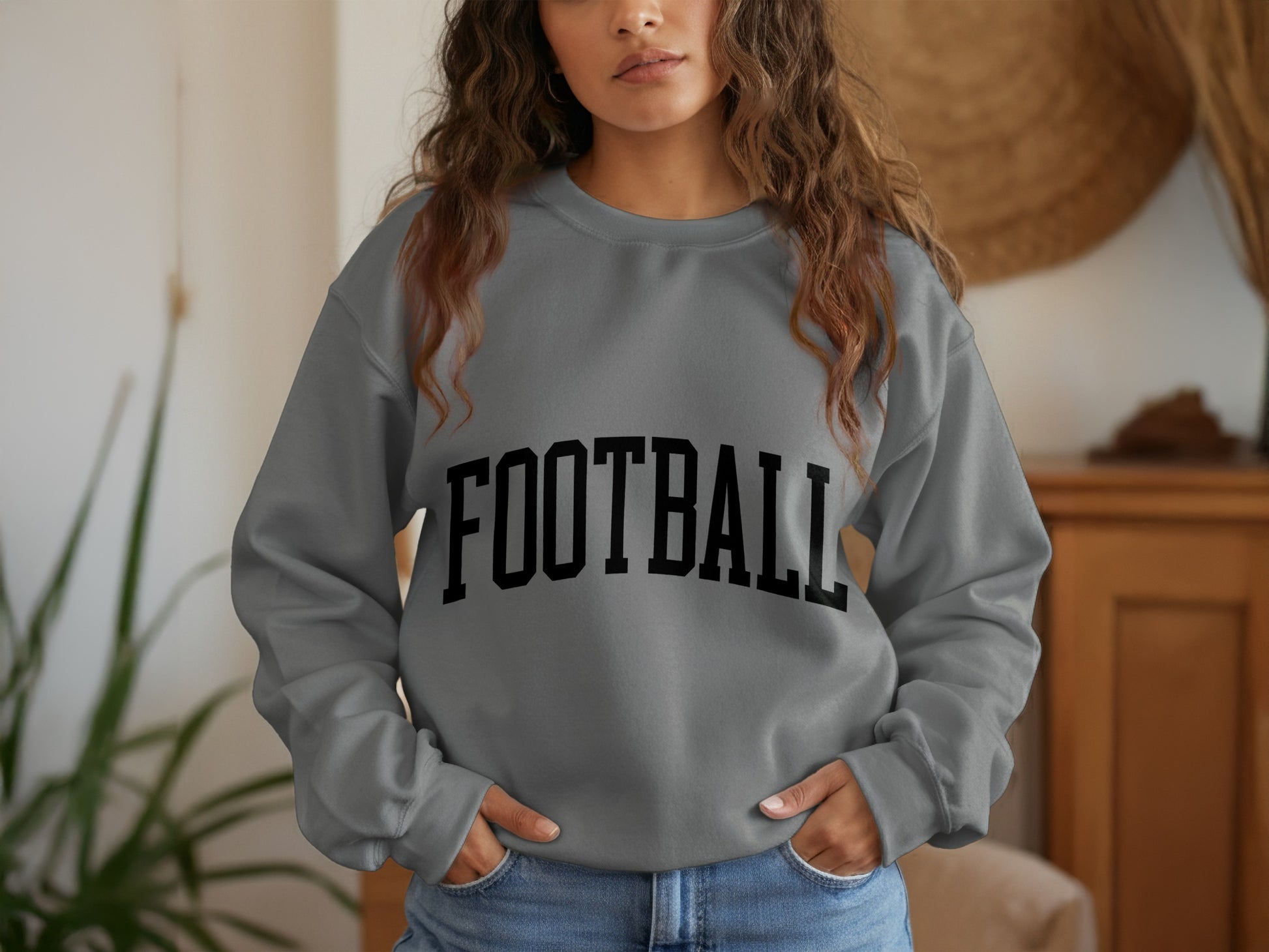 Comfortable casual football sweatshirt product type