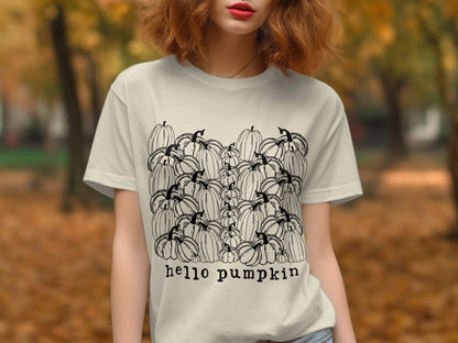 Hello Pumpkin Graphic T-Shirt Trendy Fashionable Product