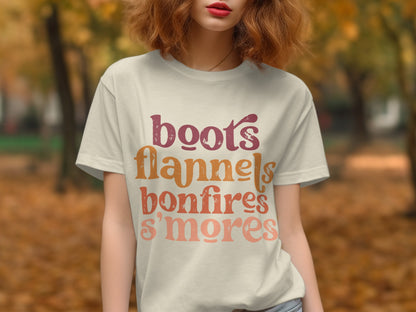 Boots Flannels Bonfires S'mores Graphic T-shirt product