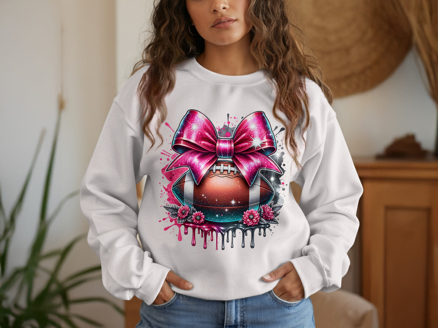 Stylish Sweatshirt with Artistic Football Design product type