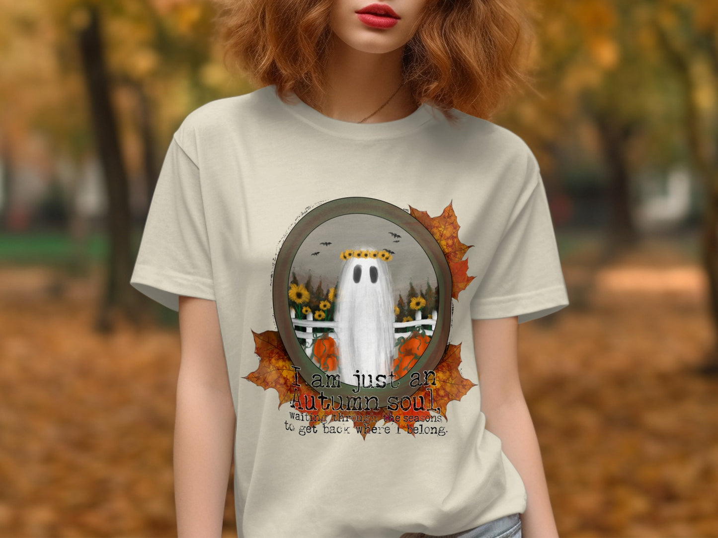 I Am Just An Autumn Soul Cute Fall Ghost T-shirt product