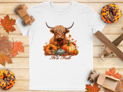Heifer It's Fall Highland Cow With Pumpkins Shirt product